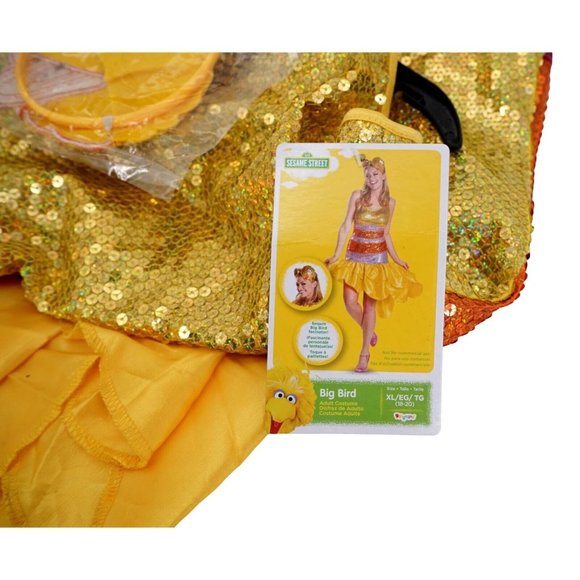 Sesame Street Womens Big Bird Costume Yellow Red Sequin Plus XL 18/20 New - Picture 3 of 6